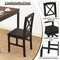 Costway 3 PCS Dining Table Set Wooden Square Kitchen Table with 2 Upholstered Chairs Brown/Gray